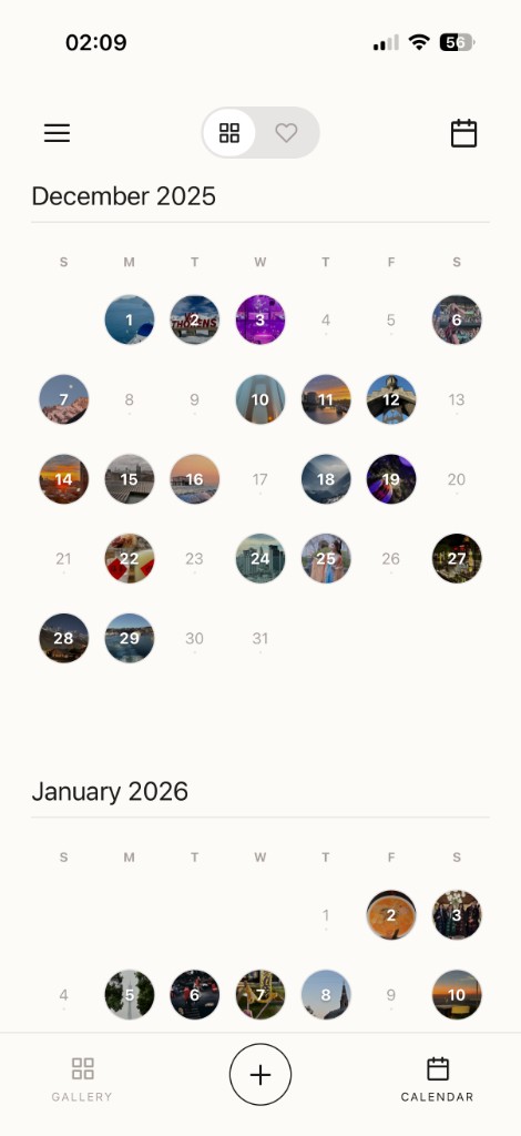 StampLife Calendar View